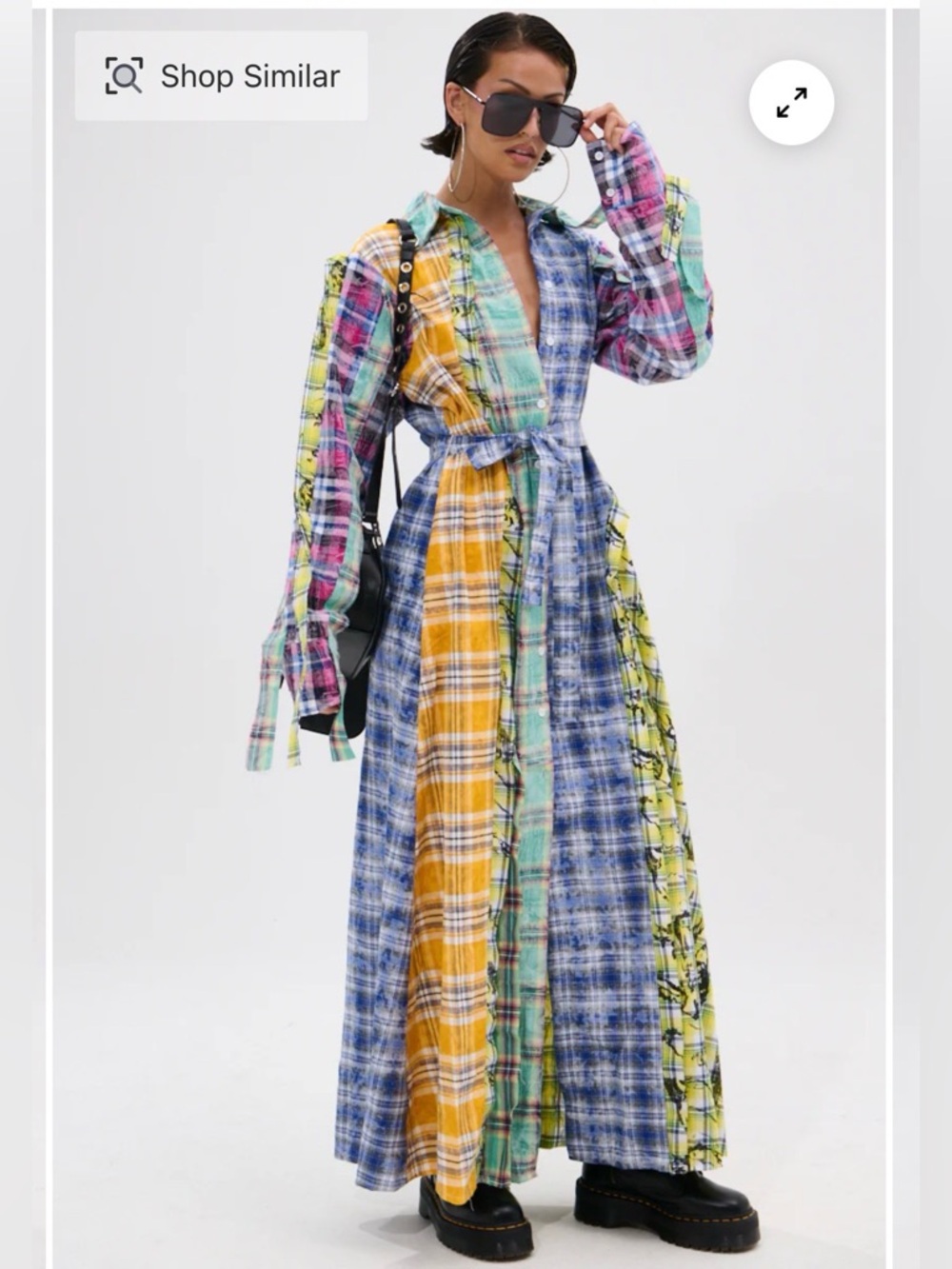 AKIRA Star Of The Show Plaid Maxi Dress SIZE: S/M - Picture 2 of 12